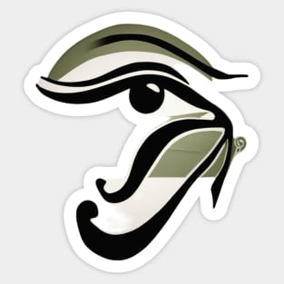 Eye of Horus Olive Green Shadow Silhouette Anime Style Collection No. 224 Sticker